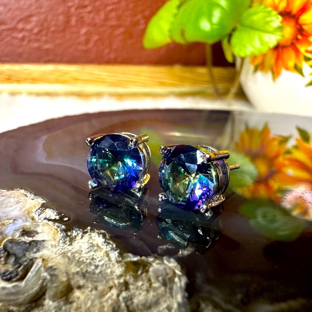 New 925 sterling silver mystic topaz earrings gemstone boho crystal gift